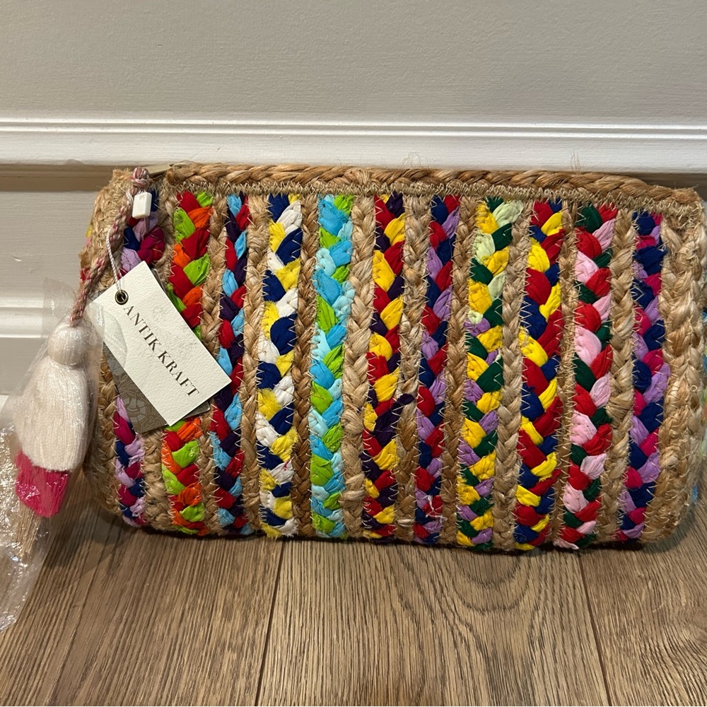Antik Kraft Multicolor Woven Clutch